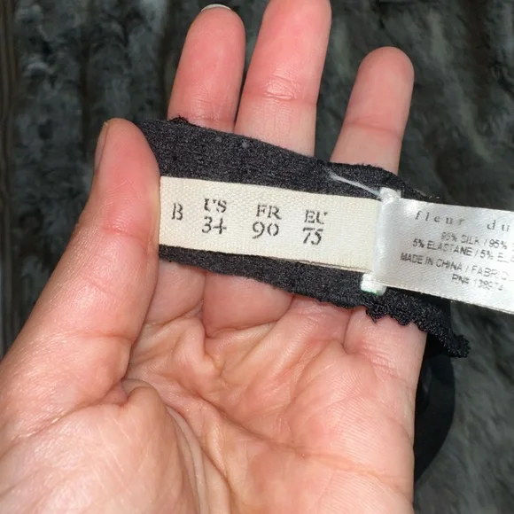 Fluer Du Mal Black white Bra sz 34B - Picture 4 of 4